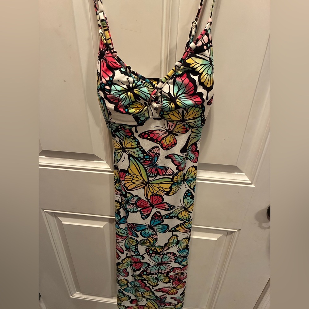 Never worn No Boundaries Multicolor Butterfly Print Dress